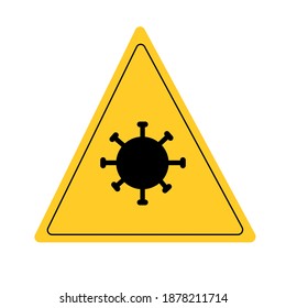  Coronavirus Yellow Sign Board Pictogram