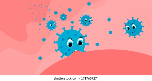 coronavirus.covid-19 attacks the cell.Vector illustration