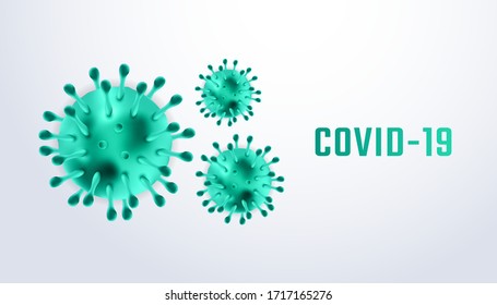Coronaviren 3d realistische Vektorillustration auf weißem Hintergrund. Corona-Virus-Zelle, Wwuhan-Virus-Krankheit. Perfekt für Bannerinformationen, Flyer, Poster usw. Vektorillustration-Illustration