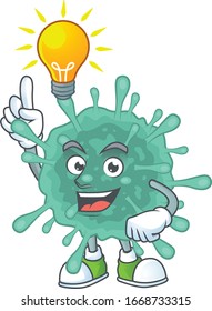 Coronaviruses mascot character design with have an idea cute gesture