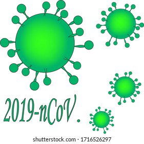 Coronavirus.icono de una bacteria de célula coronavirus.vectorial.fondo blanco.

