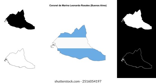 Coronel de Marina Leonardo Rosales department (Buenos Aires) mapa esboço set