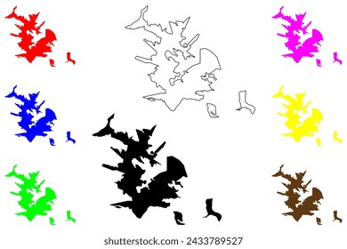 Coronel Fabriciano city (Federative Republic of Brazil, Minas Gerais state) map vector illustration, scribble sketch Coronel Fabriciano map