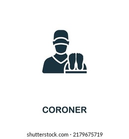 Coroner Icon. Monochrome Simple Line Crime Icon For Templates, Web Design And Infographics