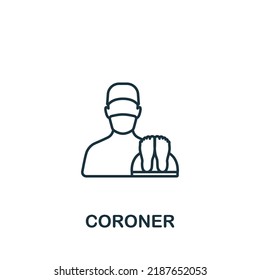 Coroner Icon. Monochrome Simple Line Crime Icon For Templates, Web Design And Infographics