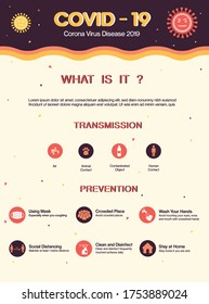 corono virus infographic icon flat design