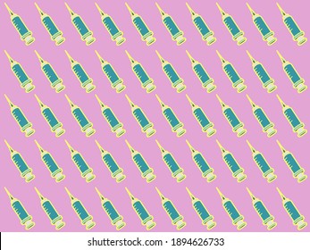 Coronovairus vaccine vector illustration background. Pink