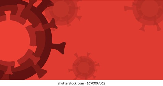 Coronovirus abstract background vector illustration isolated on red background. Microbiology concept. EPS10