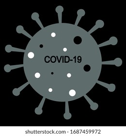 coronovirus cell in gray on a black background