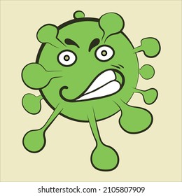 Coronovirus is embittered and dangerous, green collor