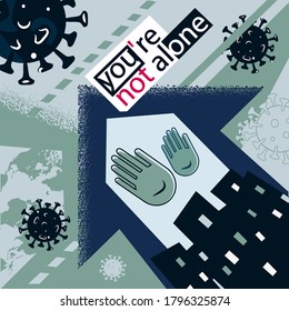 coronovirus poster sitting at home