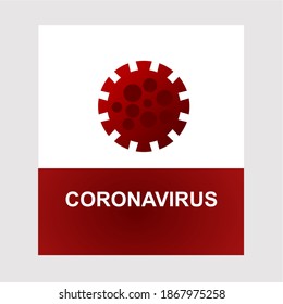 Coronovirus red information poster template