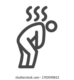 Coronovirus symptom dark colored vector line icon