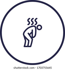 Coronovirus symptom dark colored vector line icon