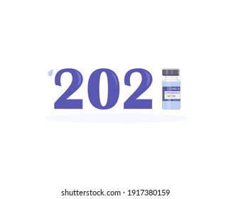 Coronovirus vaccine logo design for the year 2021. A safe cure.
Vaccination.  Symbol of the fight against the epidemic, the end of the pandemic. Vector illustration.