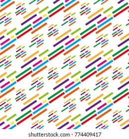 Corparative modern seamless pattern. Geometric shapes, stripes, sticks endless background. Hipster colored trendy repeating texture. Wallpaper, fabric, paper. Vector illustration