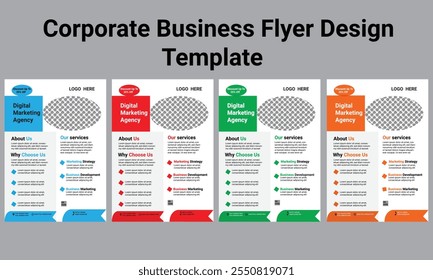 Plantilla de diseño de volante de negocios corporativo con variación de color