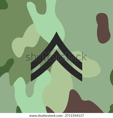 Corporal emblem icon on Army uniform, insignia, vector.