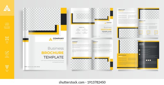 Corporate 08 pages brochure template Vector