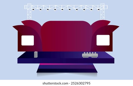 Ideas corporativas de diseño de etapas 2D para eventos