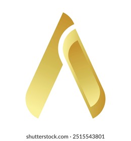 Corporate 3d A Letter Logo with premium quality golden colour gradient