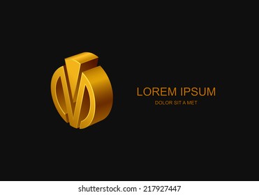 Corporate 3D vector logotype, Abstract stylized business logo idea, Vector illustration Eps 10