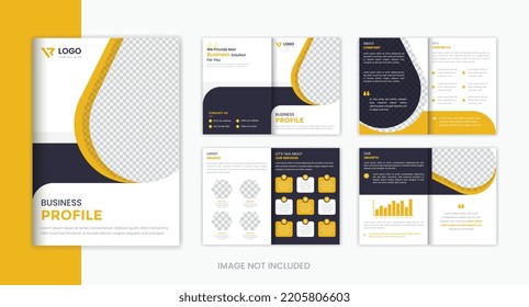 Corporate 8 Pages Brochure Design, Business Multipage Brochure Vector