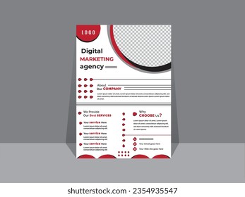 Corporate A4 Business flyer Creative vector template design for a digital marketing company.