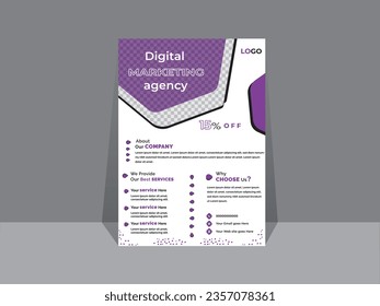 Corporate A4 Business flyer Creative vector template design for a digital marketing company.