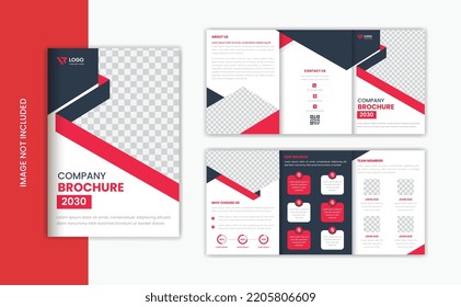 Corporate A5 trifold brochure design, Business brochure design, company profile vector