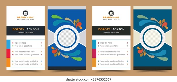 corporate abstract business card design template