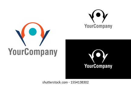 Corporate abstract logo design template. Simple and clean flat design of abstract logo vector template. Human logo design template.