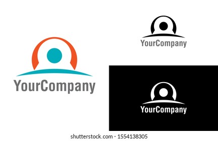 Corporate abstract logo design template. Simple and clean flat design of abstract logo vector template. Human logo design template.