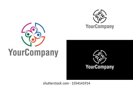 Corporate abstract logo design template. Simple and clean flat design of abstract logo vector template. Human logo design template.