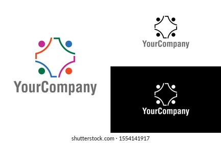 Corporate abstract logo design template. Simple and clean flat design of abstract logo vector template. Human logo design template.