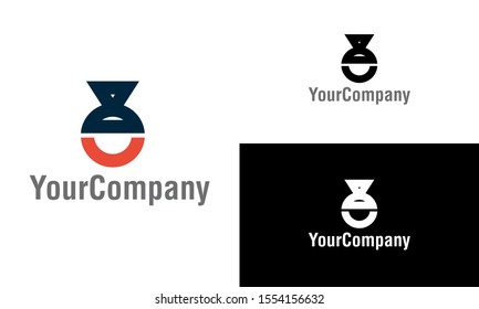 Corporate abstract logo design template. Simple and clean flat design of abstract logo vector template. Hourglass symbol. Vector Logo Template.