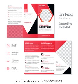 corporate abstrat tri fold Brochure design template colorful gradient A4 size service productive design