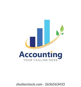 Corporate Accounting Logo with Spreadsheet and Pie Chart Graphic