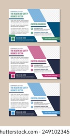 corporate action, the health and safety business sector banner design. Can use for web page cover. vector illustration with space for photo collage. isolated on white background. horizontal layout