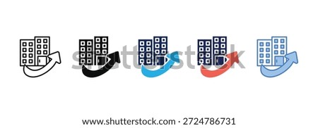 corporate adjustment icon collection with multiple styles
