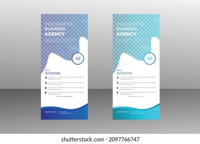 Corporate agency roll up banner a4 sizes vector design , this banner uses for commercial business and agency. 