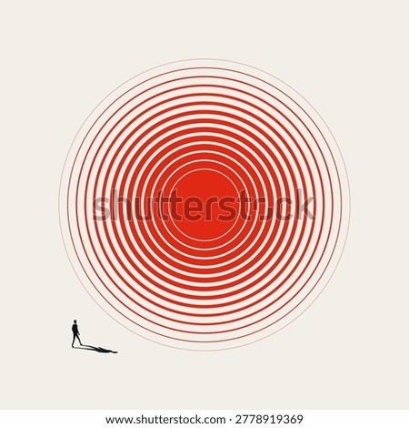 Corporate ambition and focus vector concept. Symbol of strategic planning, goal setting, corporate vision, and business objective. Minimal design eps10 illustration.