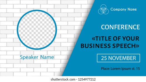 Corporate Announcement Poster Template. Vector Flyer For Business Conference. Social Media Event Banner