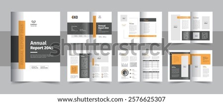 Corporate annual report brochure layout, company annual report or business magazine brochure leaflet with cover page. annual report brochure flyer design template, Leaflet cover presentation design
