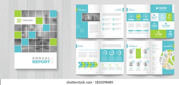 Corporate Annual Report with a cover. Brochure, Folder, Presentation, Leaflet. A4 format.