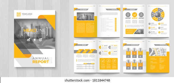 Corporate Annual Report with a cover. Brochure, Folder, Presentation, Leaflet. A4 format.