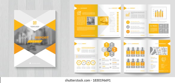 Corporate Annual Report with a cover. Brochure, Folder, Presentation, Leaflet. A4 format.