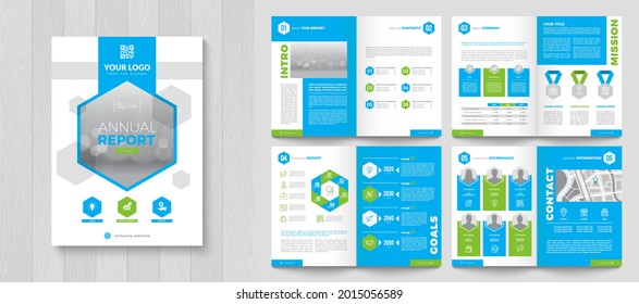 Corporate Annual Report with a cover. Brochure, Folder, Presentation, Leaflet. A4 format.