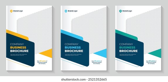 Corporate annual report cover brochure cover or book cover template. Creative modern bi fold company profile and brochure template annual report or book cover design.