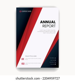 Corporate annual report cover page design template red